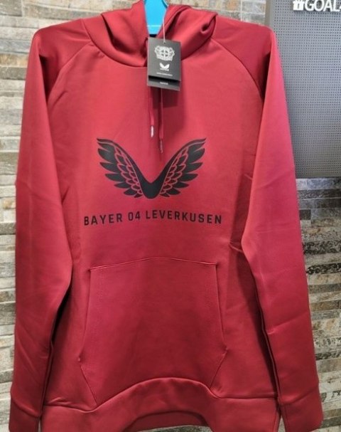 Bluza Bayer 04 Leverkusen z kapturem Castore 3XL Czerwona Bluza Bayer 04 Leverkusen z kapturem Castore 3XL Czerwona