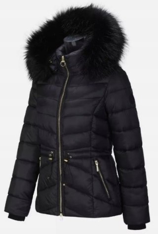 Firetrap kurtka damska pikowana czarna Z KAPTUREM, zimowa L