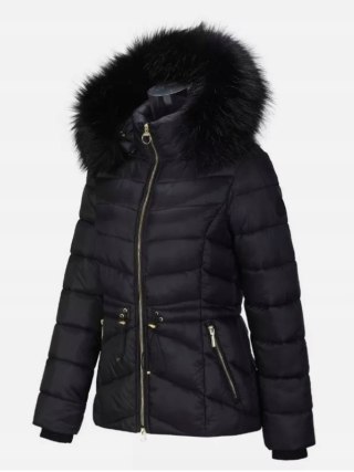 Firetrap kurtka damska pikowana czarna Z KAPTUREM, zimowa L