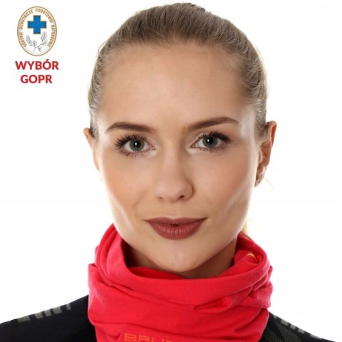 Komin unisex BRUBECK wełniany malinowy L/XL