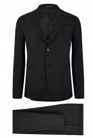 Garnitur męskie Emporio Armani Emporio 41552suit r. S WEŁNA szary